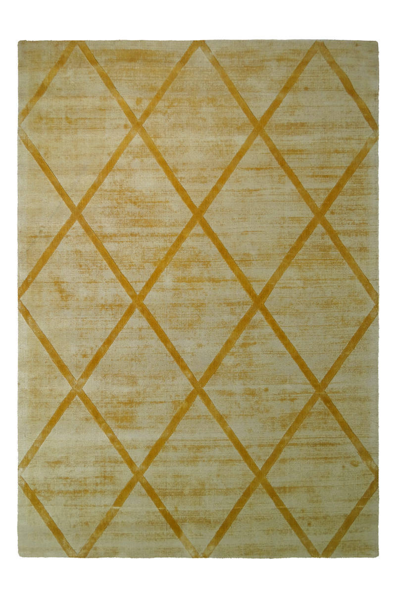 Kurzflorteppich LUXURY 200 - gelb - Retro-Design - 80x150 cm