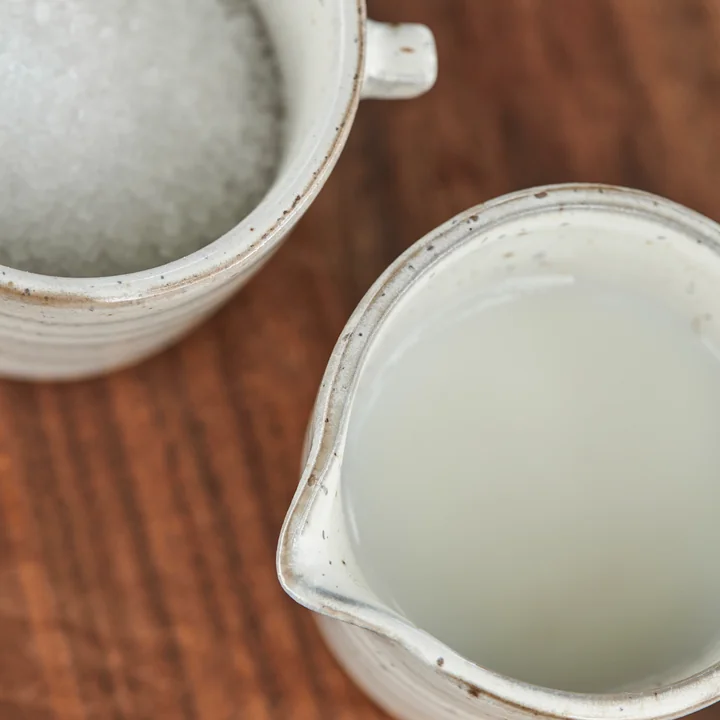 House Doctor - Pion Milch- und Zuckerset, grau / weiss (2-teilig)