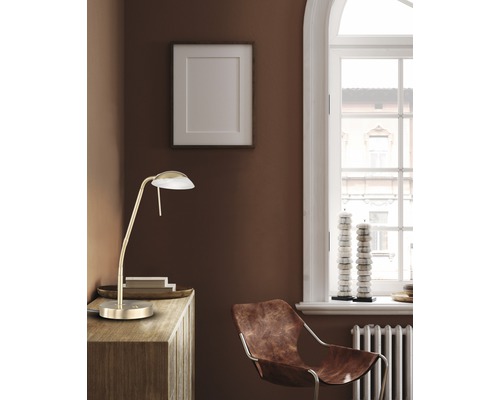 LED-kantoorlamp 5W 530 lm 2700/3350/4000 KH 60 cm Pool TW messingkleurig/mat glas albastkleurig