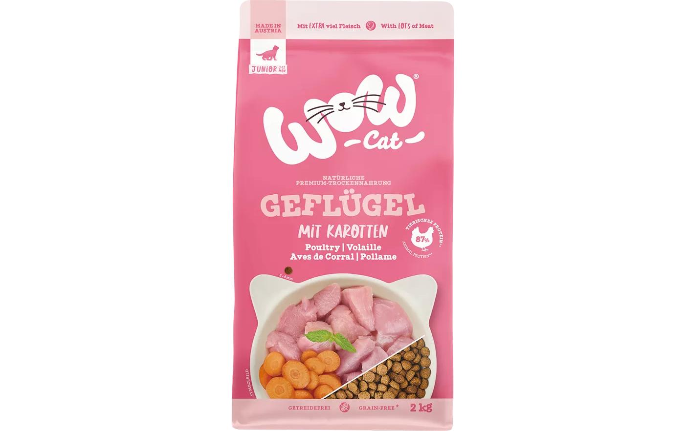 Cat Trockenfutter Junior Geflügel, 2 kgAlleinfutter für junge Kätzchen