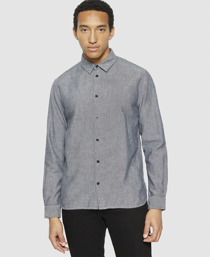 Knowledge Cotton Apparel Regular fit heavy twill flannel shirt - GOTS/Vegan Night sky