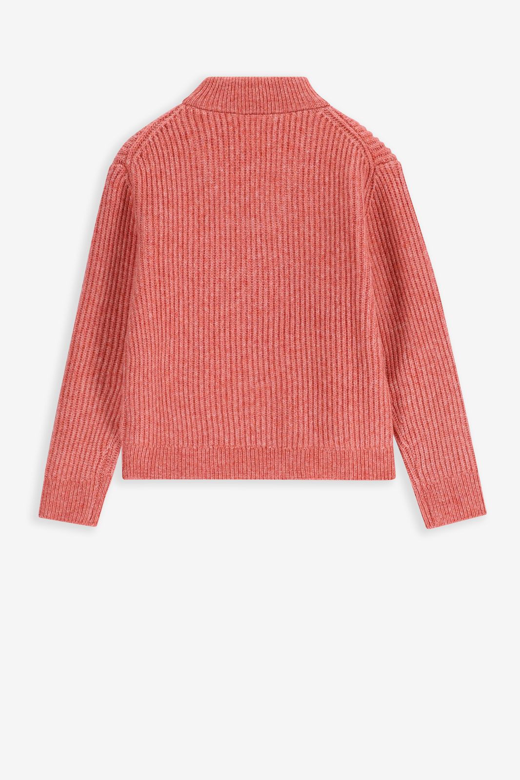 Roze gebreide trui met rits