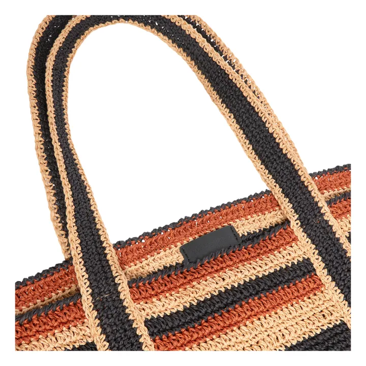 Vanessa Bruno Cabas GM Rayures Raphia Papier | Camel