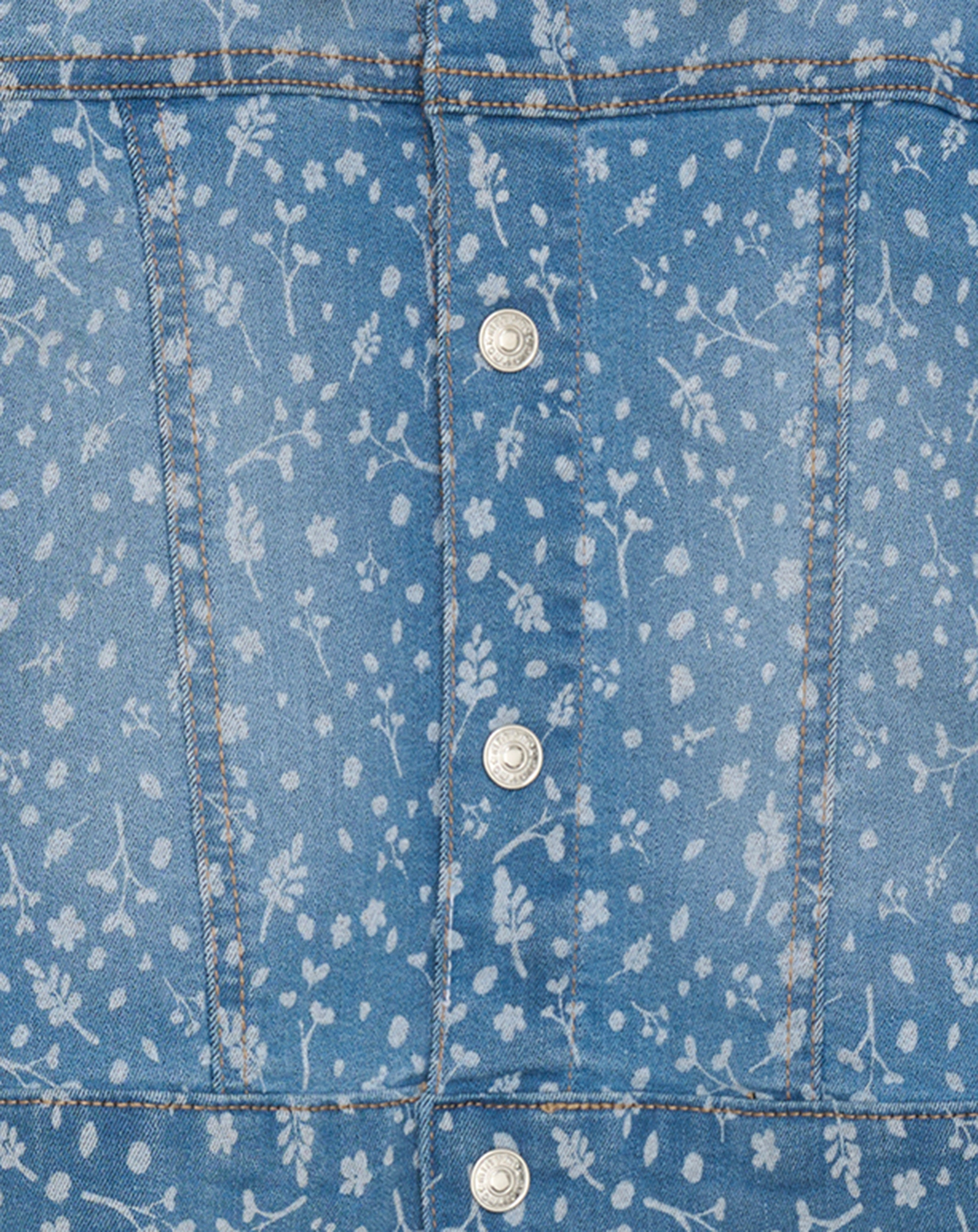 Jeansjacke FLOWERS in china blue