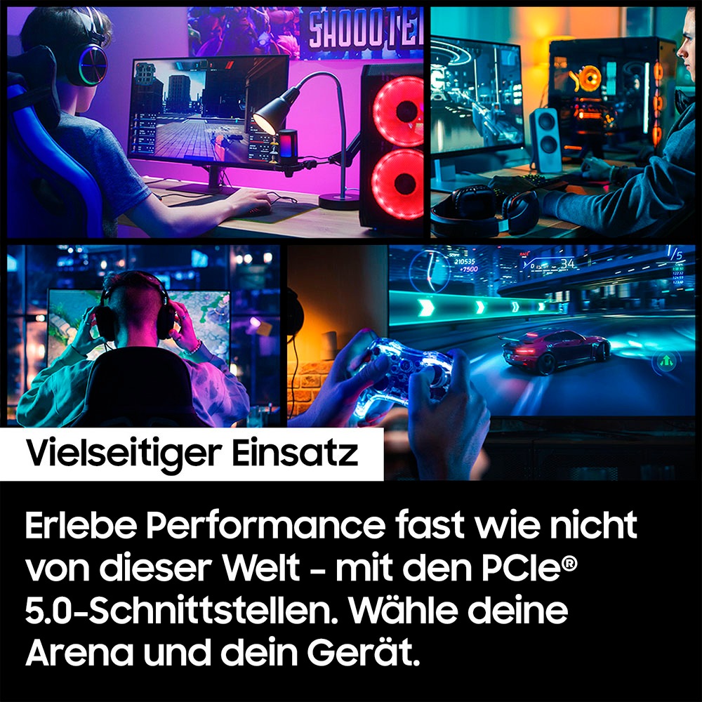 Samsung interne Gaming-SSD »9100 PRO Heatsink PCIe® 5.0 NVMe™ M.2 - 1 TB« 4000 GB Anschluss PCI Express 5.0