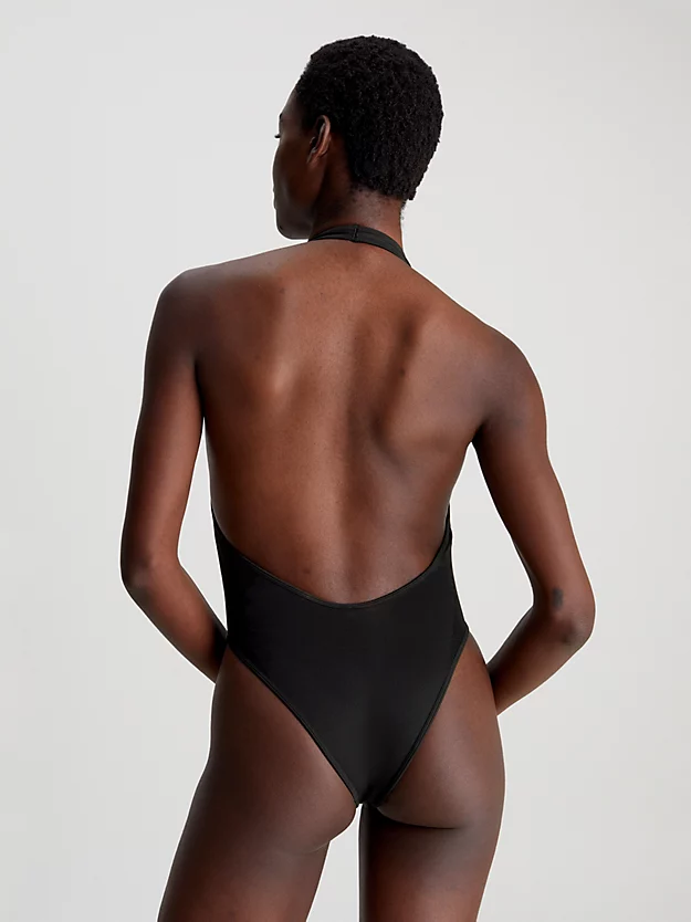 Maiô com decote halter - CK Meta Essentials