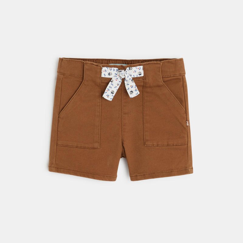 Short saharien nœud fantaisie marron bébé fille Marron