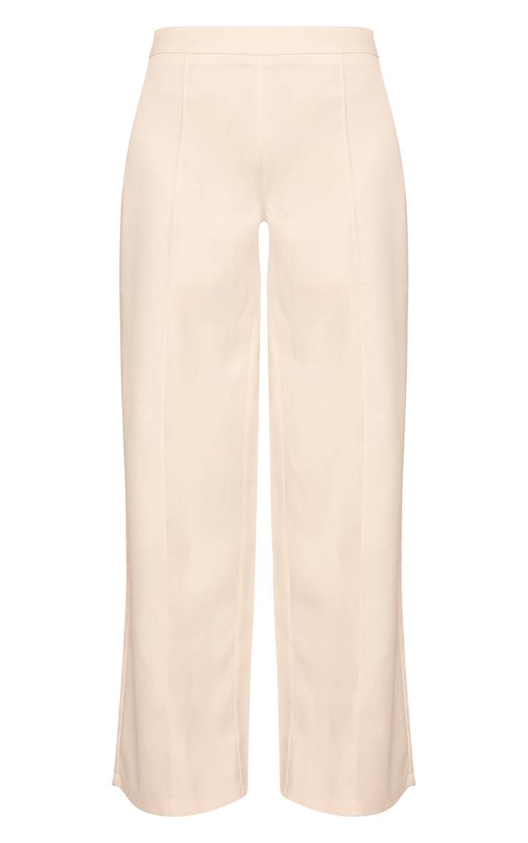 Crème Pantalon Taille Mi-haute Ajusté Ensemble Coordonné