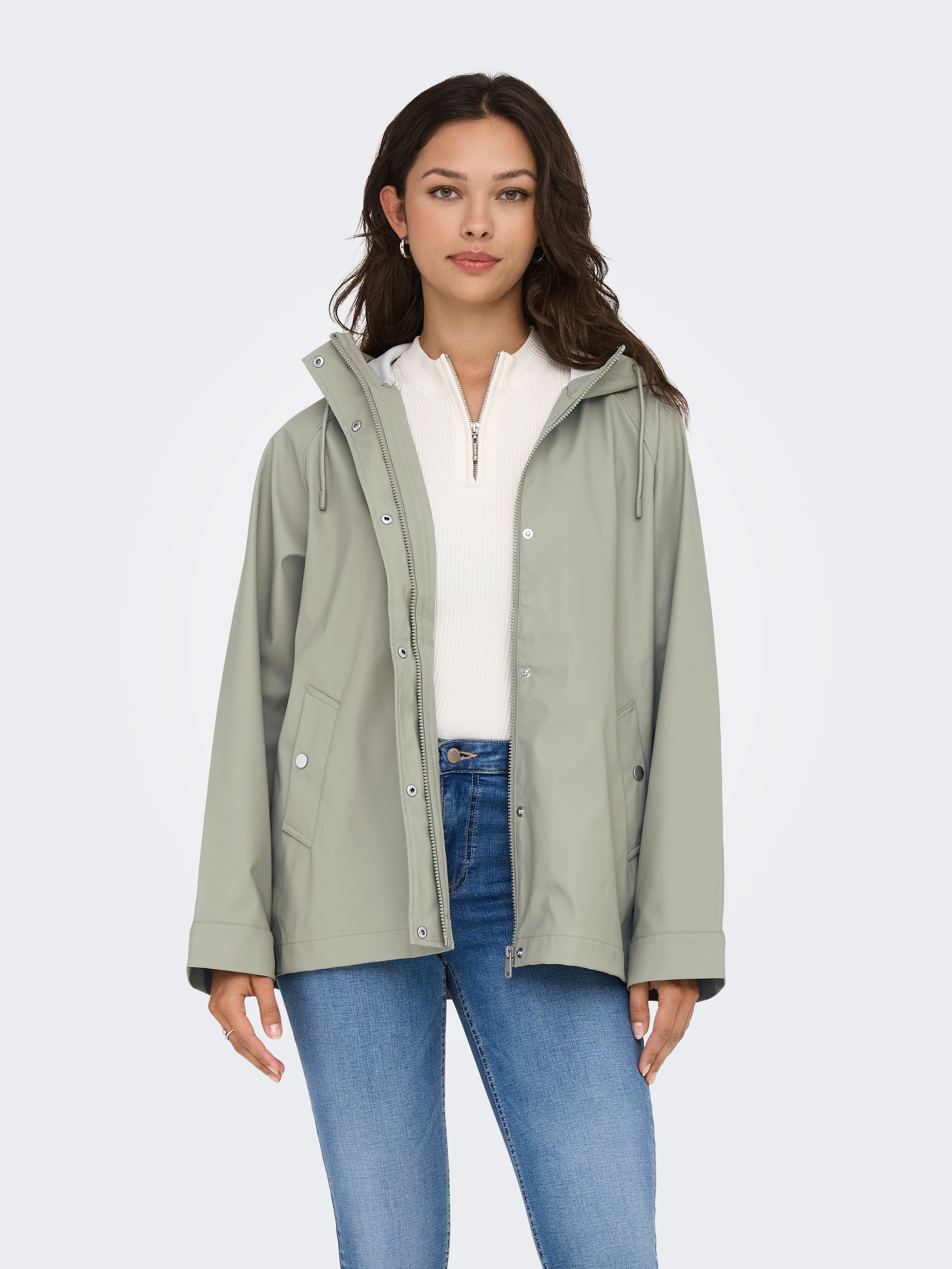 ONLY Allwetterjacke »ONLELISA SHORT RAINCOAT OTW« mit Kapuze