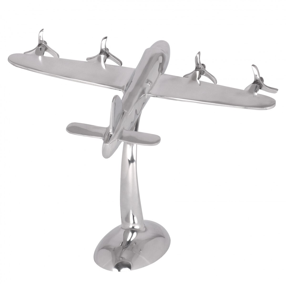 FineBuy Design Deko Flugzeug Propeller aus Aluminium Flieger Farbe Silber