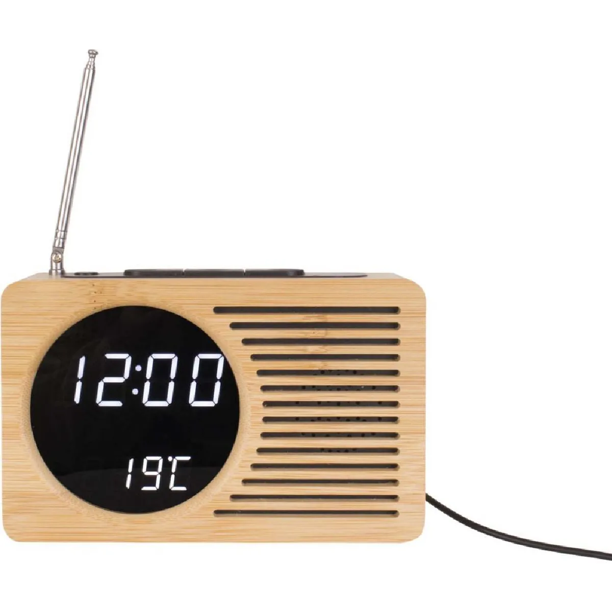 Karlsson Radio Réveil Bambou