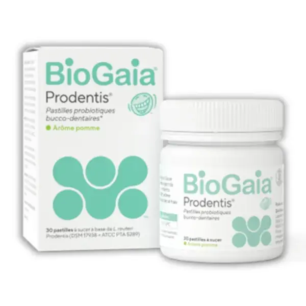 Pastilhas probióticas BioGaia Prodentis sabor maçã - Caixa com 30 pastilhas