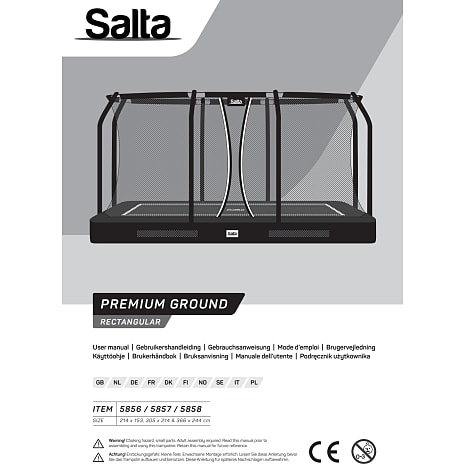 Salta Trampolin Premium inground 305x214 cm inkl. sikkerhedsnet