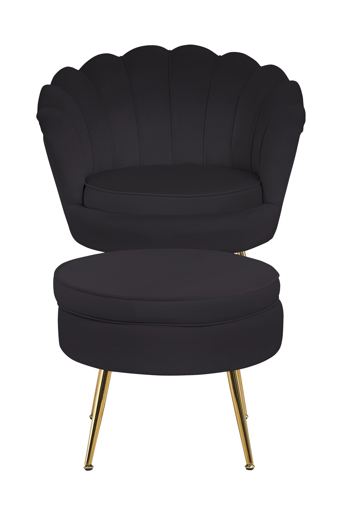 Muschelsessel Samt Schwarz Relaxsessel Polstersessel Ohrensessel Loungesessel