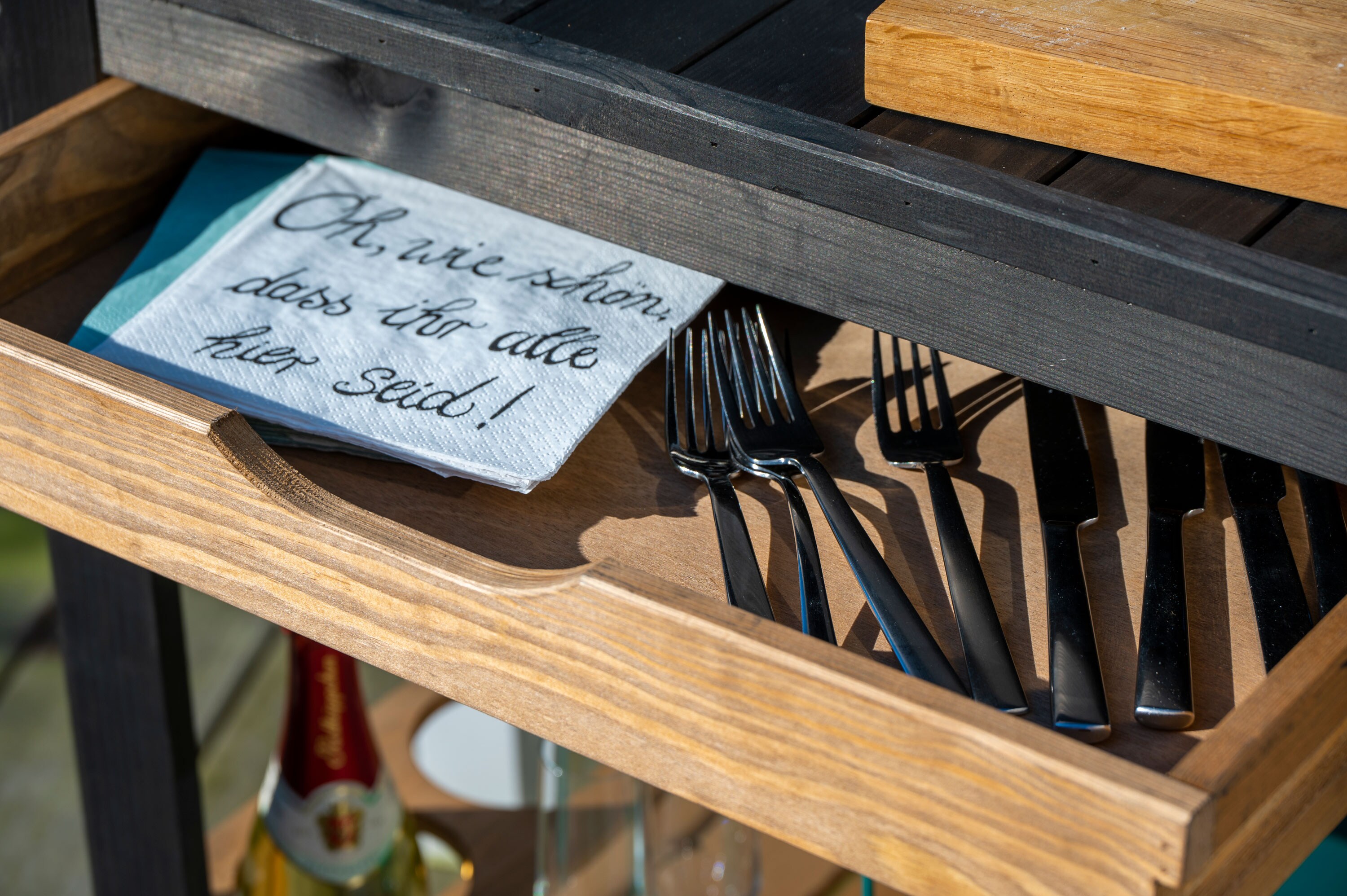 dobar Garten Servierwagen Beistelltisch Serviertisch Trolley