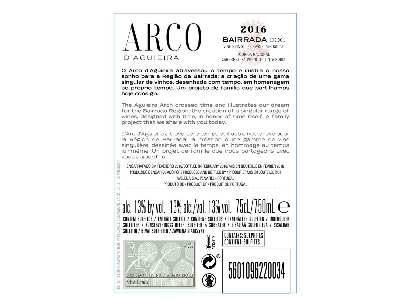 VINHO TINTO ARCO D'AGUIEIRA BAIRRADA 0.75 L