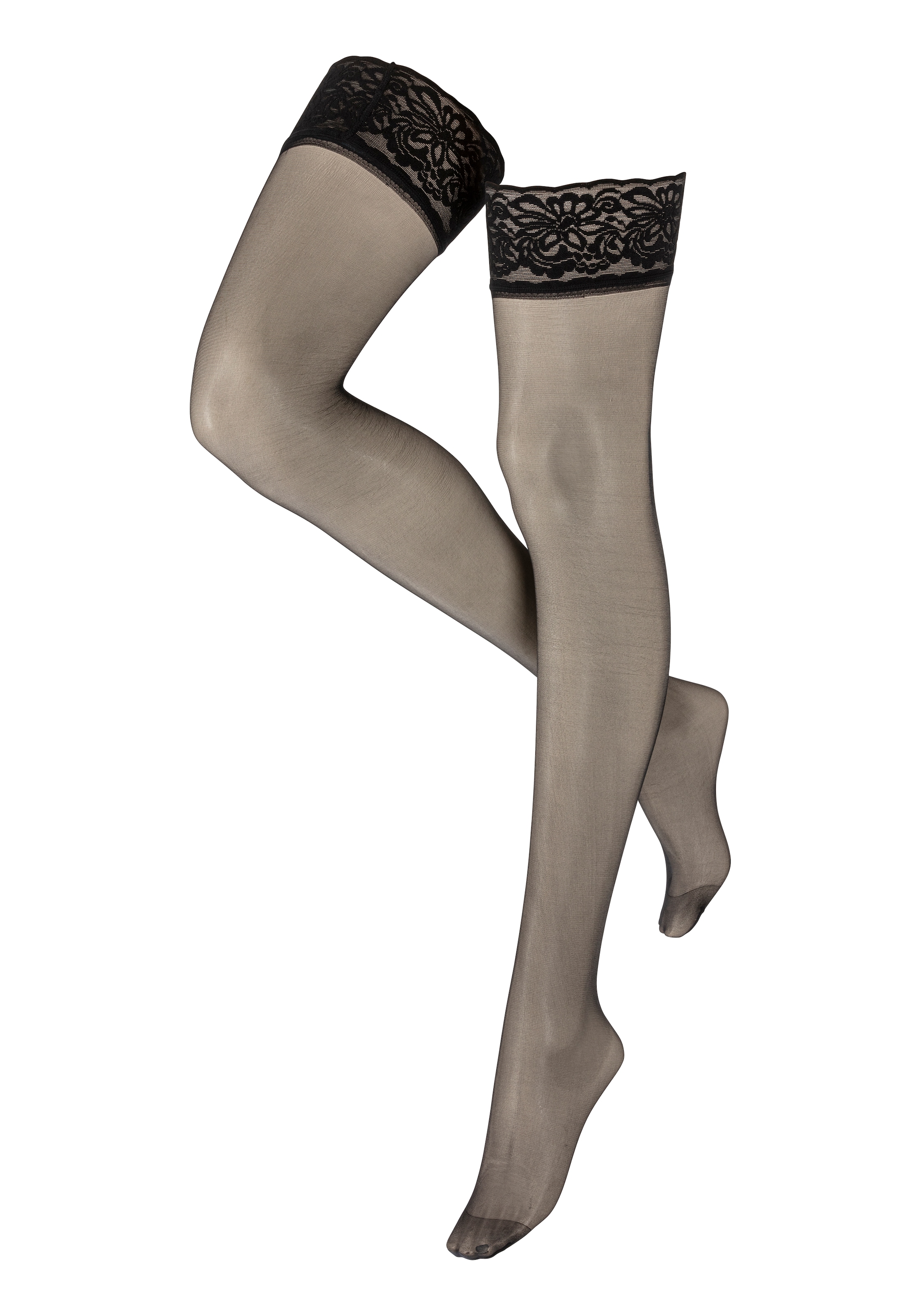 Sarlini Halterlose Feinstrümpfe »20 DENIER« 20 2er Pack, 2 Stk. tlg. Doppelpackung, Stockings mit Spitze und Silikonrand