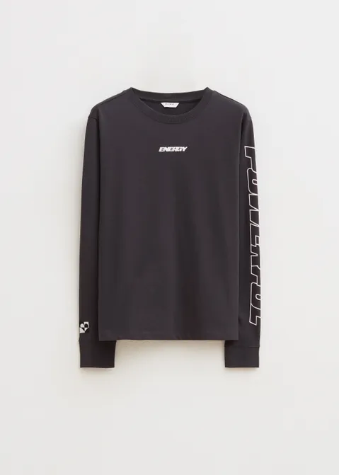 T-shirt met print energy antraciet (ANTRA)
