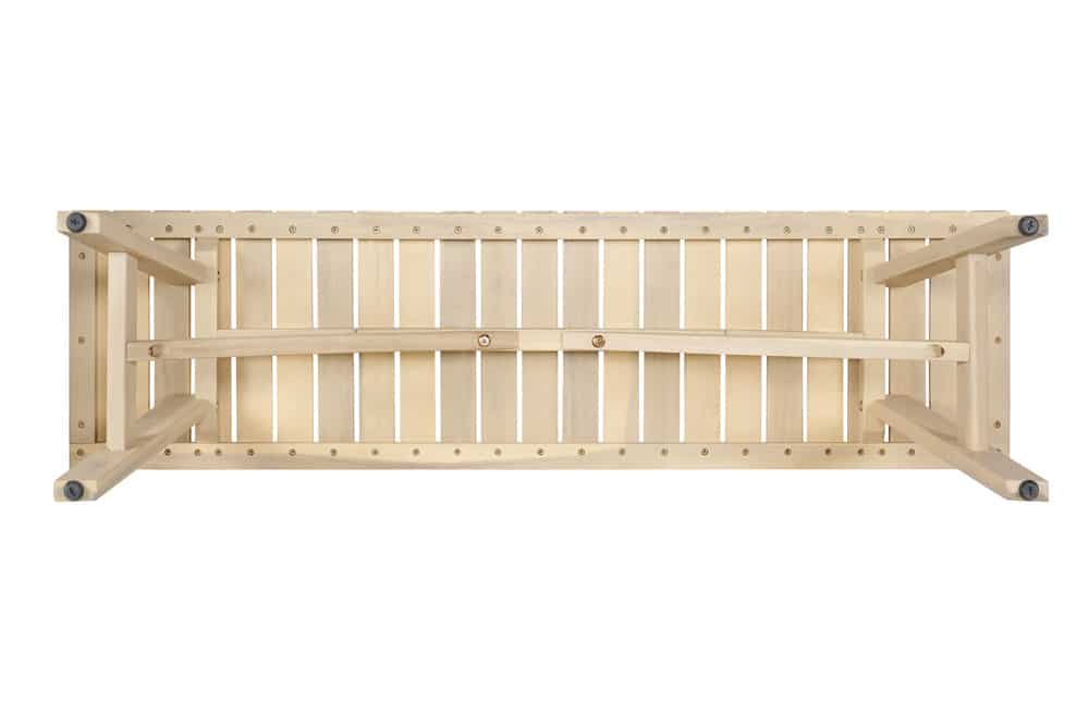 In- und Outdoor Sitzbank BALI 110cm natur hell Akazienholz wetterfest Balkonbank