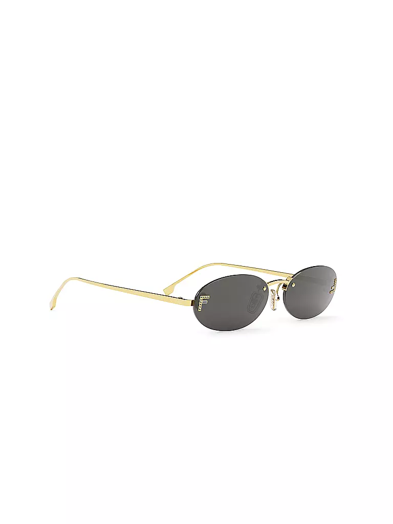 FENDI FENDI First Crystal goldene ovale Sonnenbrille gold