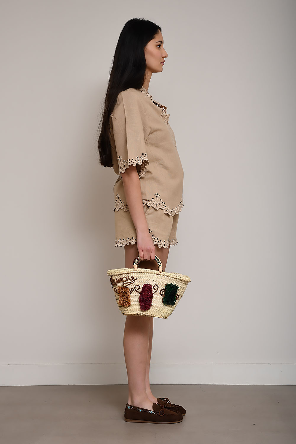 Shana openwork embroidered cotton short