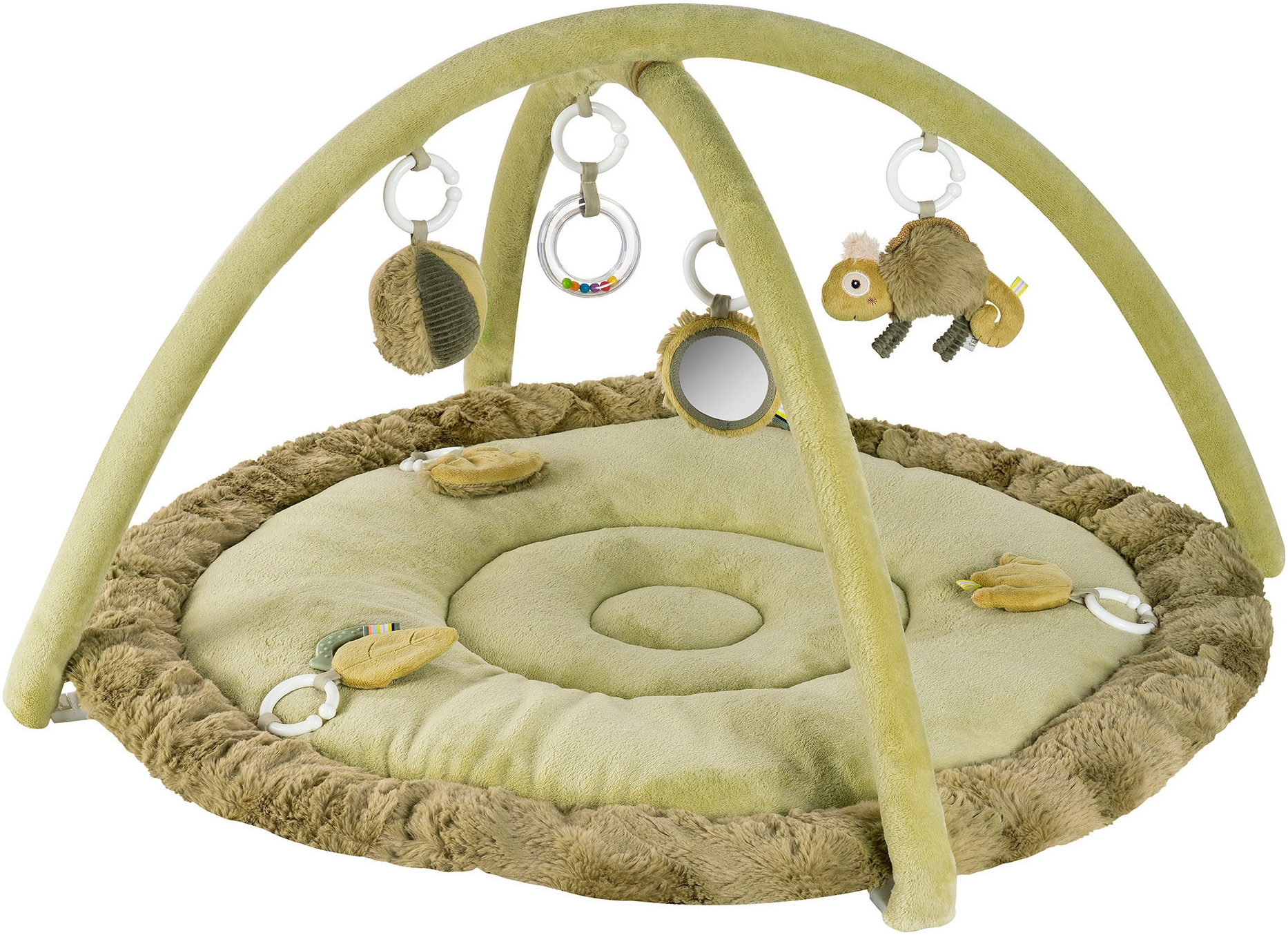 Fehn Spielbogen »Lazy, Crazy & Pink, Chamäleon, 3-D-Activity-Decke« mit 5 abnehmbaren Spielzeugen