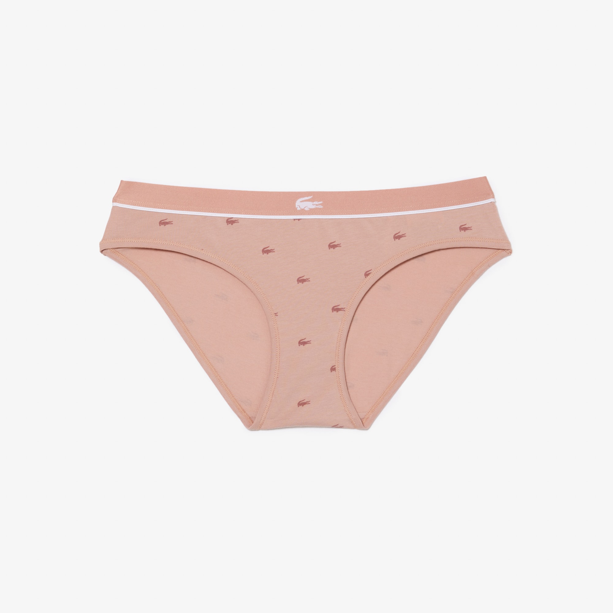 Culotte avec imprimé graphique en coton stretch Culottes & bas - Rose - Lacoste - Femme