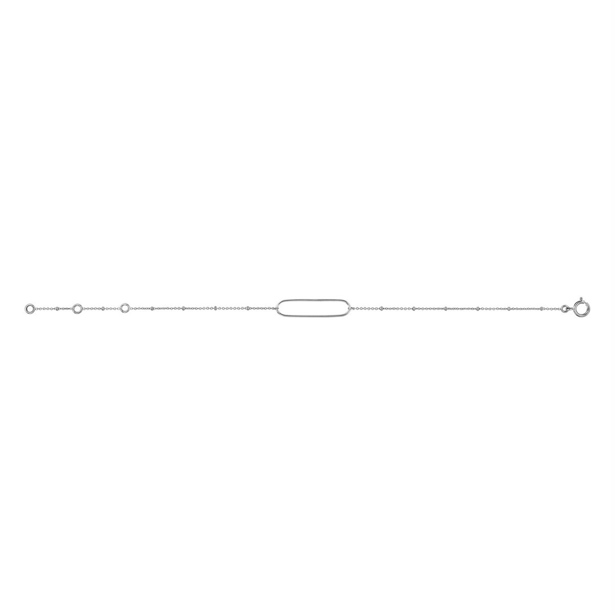 Bracelet Brillaxis anneau ovale or blanc 18 carats