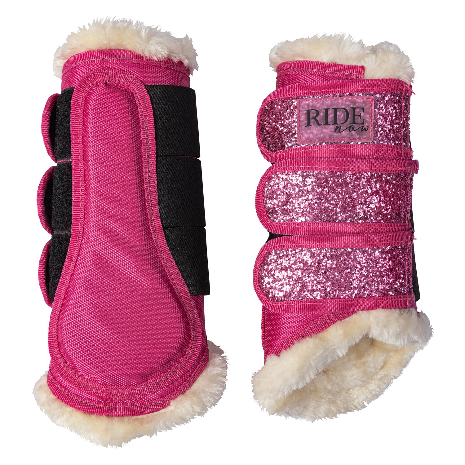 RIDE now Gamaschen FauxFur Glitzer - berry pink