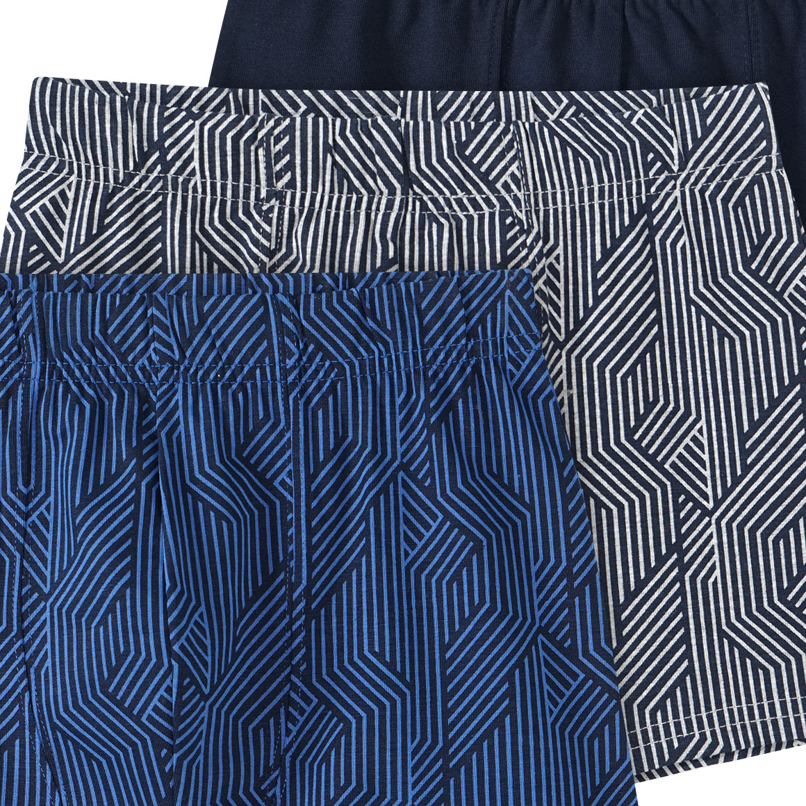 Yigga 3 Jungen Boxer mit Bio-Baumwolle dunkelblau / blau / hellgrau