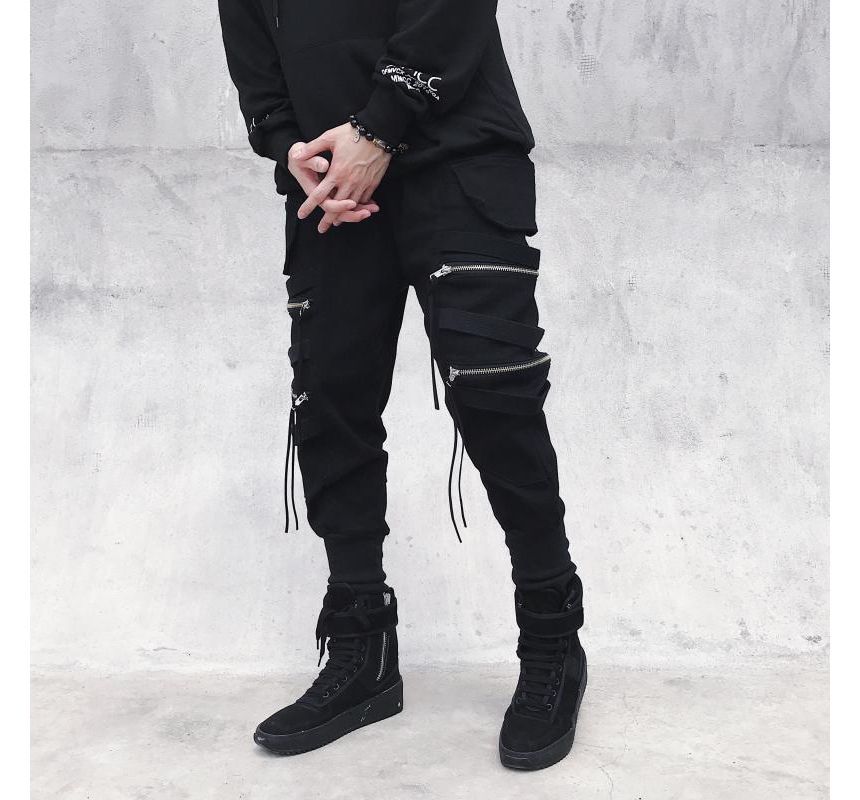 DuckleBeam - Skinny cargobroek met hoge taille en effen kleur