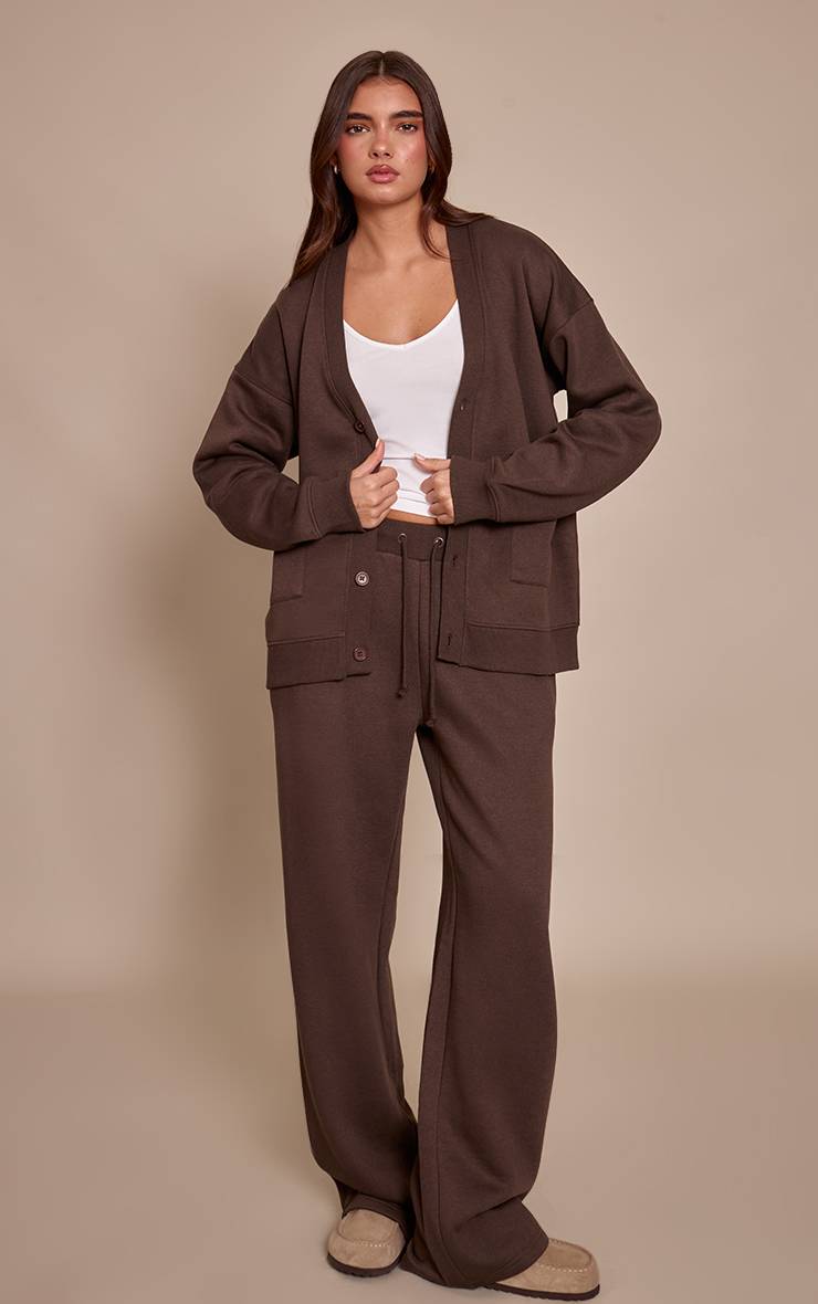 Chocolat Cardigan En Molleton Avec Poches Et Boutonnage Devant
