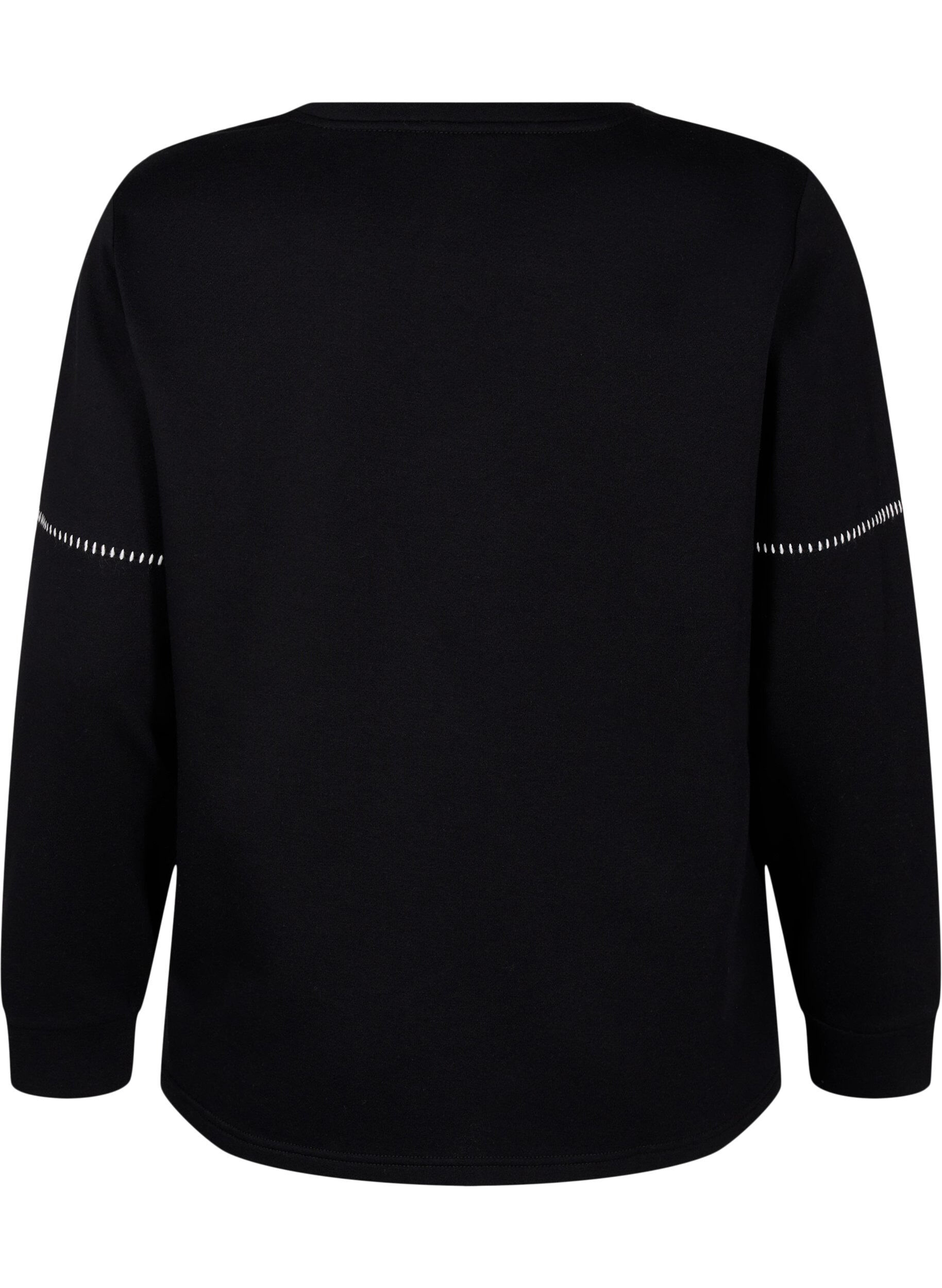 Sweatshirt med kontrastsyninger