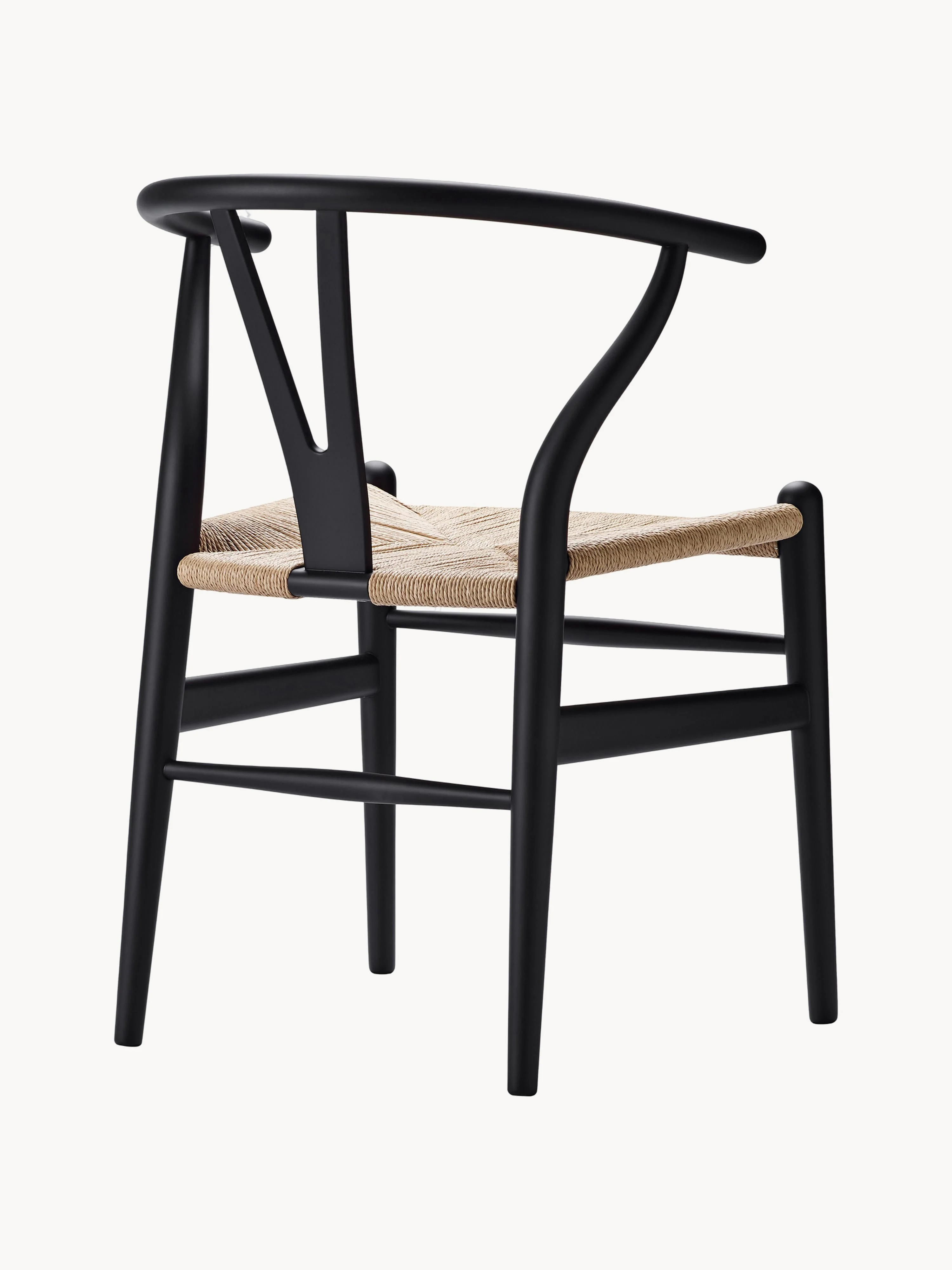 Houten stoel CH24 Wishbone Chair met handgevlochten zitvlak