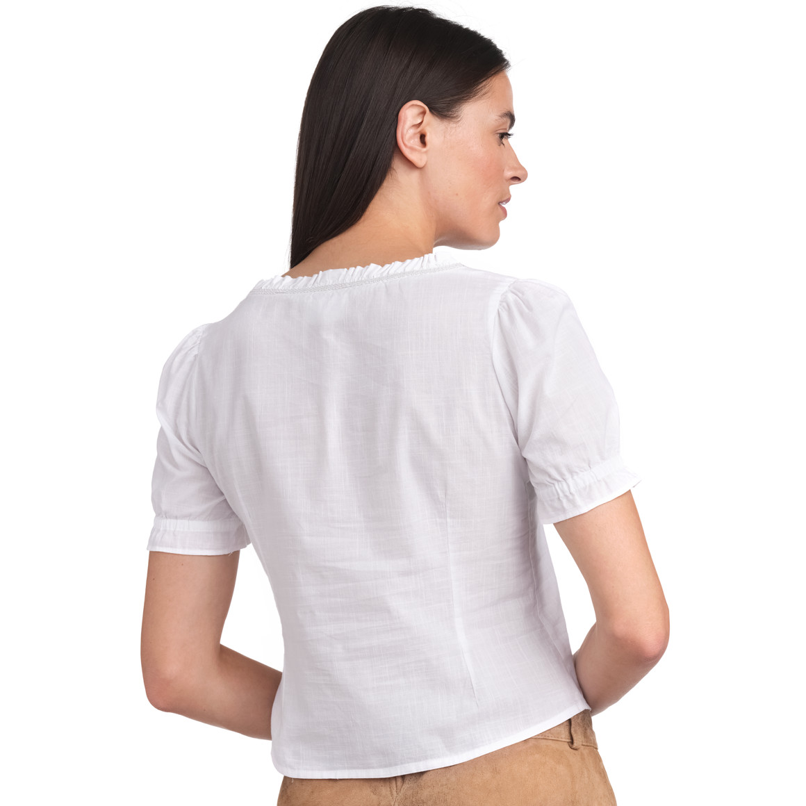 Gina Benotti Damen Bluse mit weitem Ausschnitt weiss
