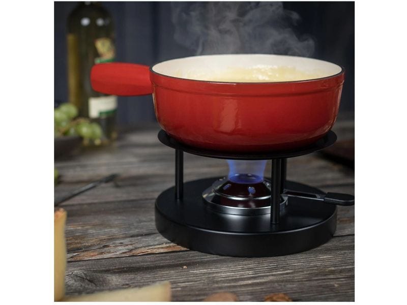 Kuhn Rikon Fondue-Caquelon Induktion Rot Fondue-Topf aus Gusseisen