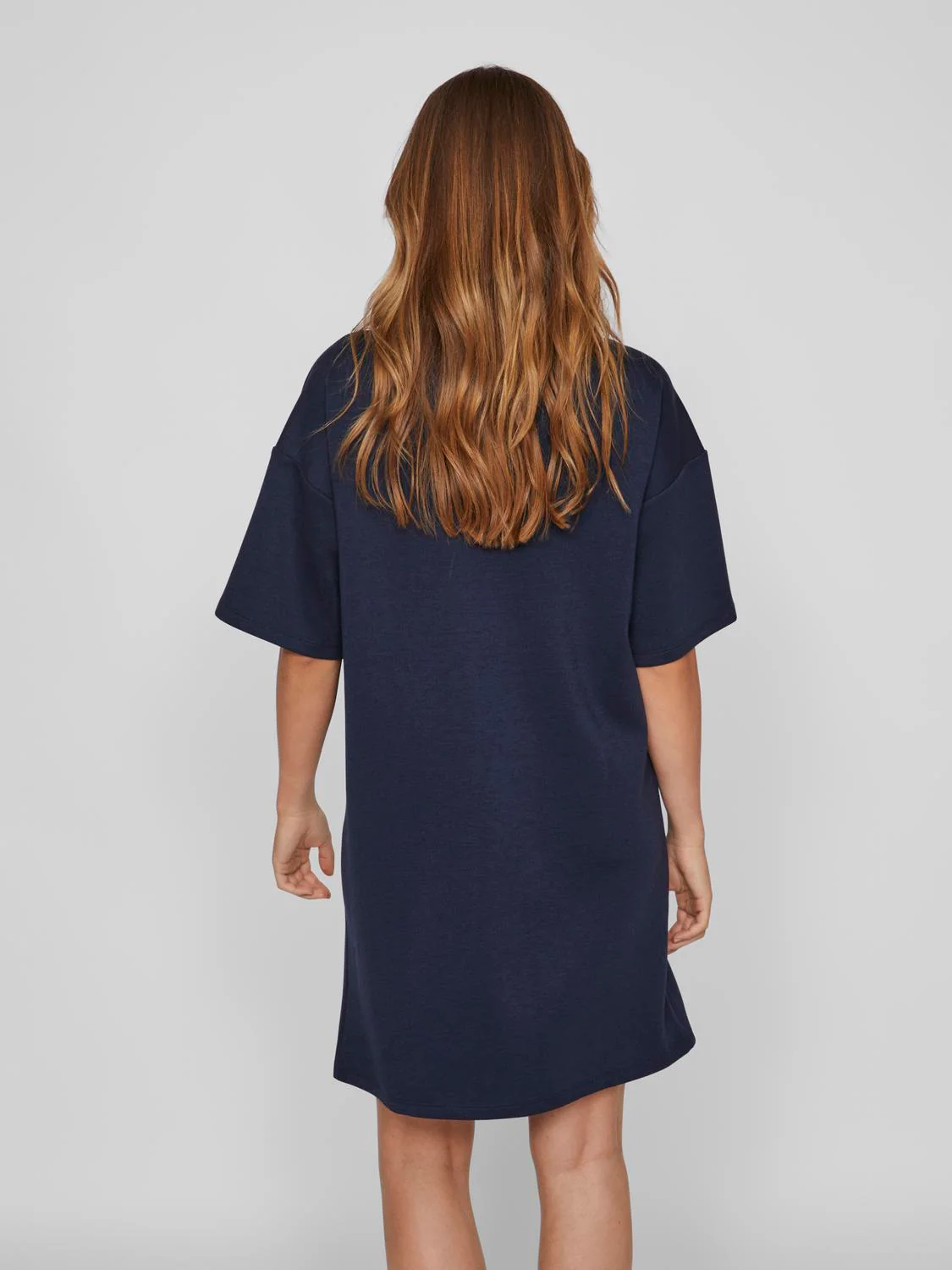 Vila  Visiffi High Neck kort kjole - Navy Blazer