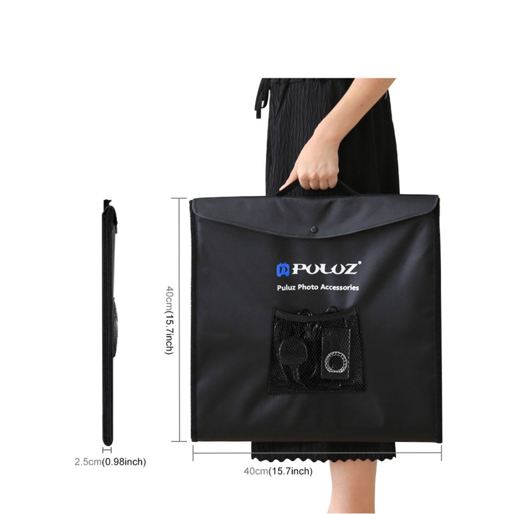 (40x40cm) Faltbares Fotozelt Fotostudio Lichtbox mit 30W LED Beleuchtung 5500K   6 Farbige Hintergründe - Schwarz