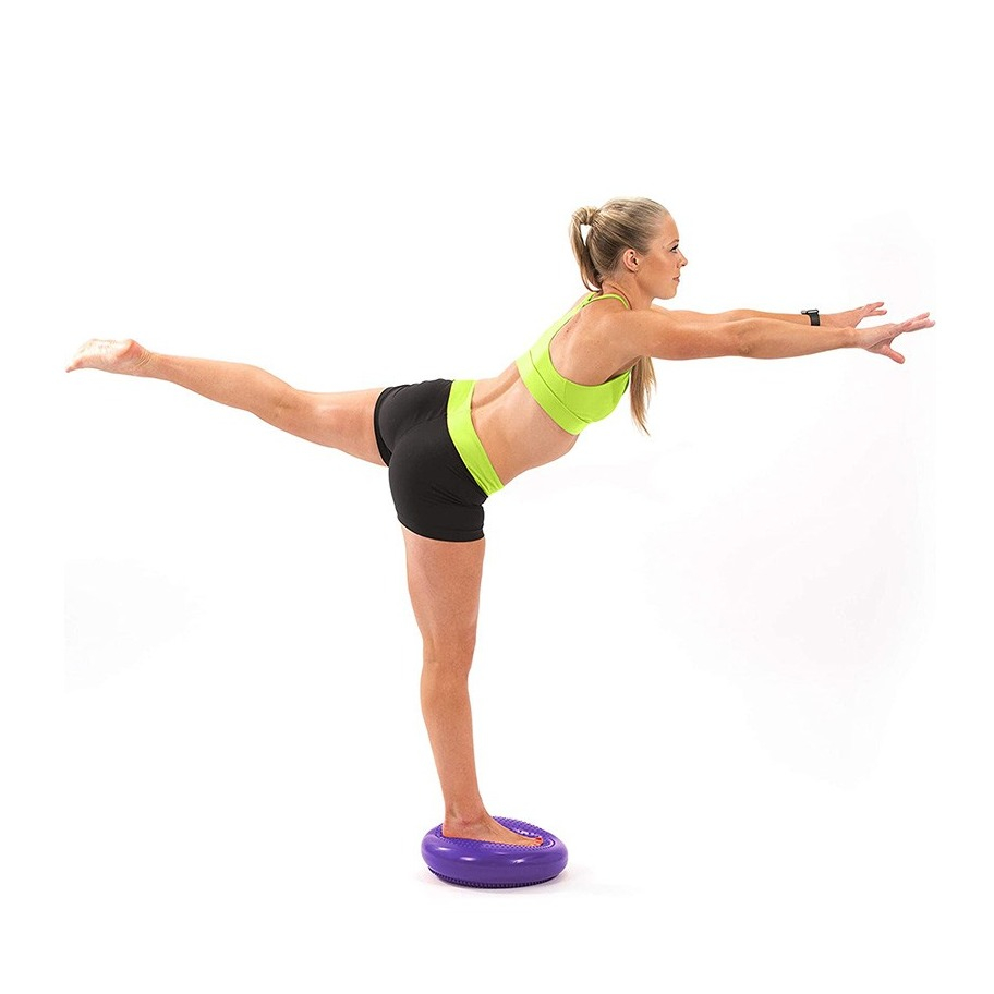 (Ø34cm) Sport Balance Kissen Ballsitzkissen Noppenkissen für Balancetraining inkl. Pumpe - Rot