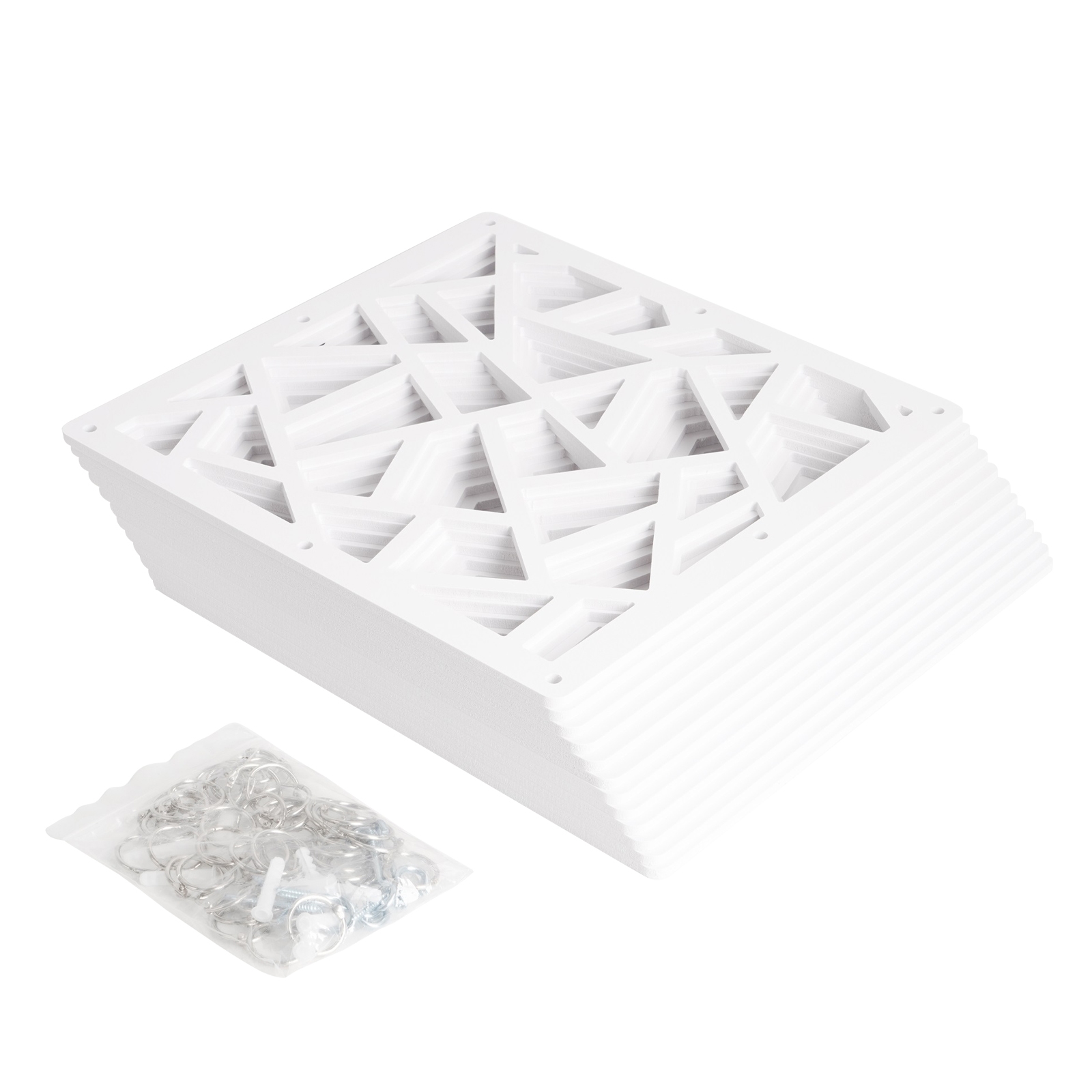 Raumteiler hängend 12er Set 29 x 29 cm weiss