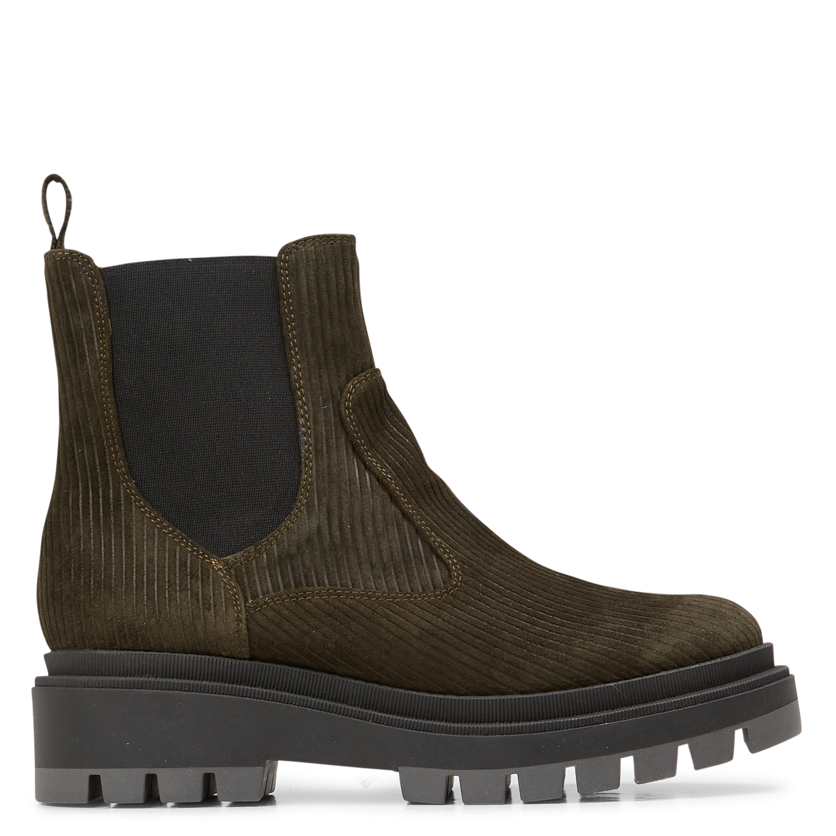 WYSHI - Bottines chelsea en velours côtelé | Kaki