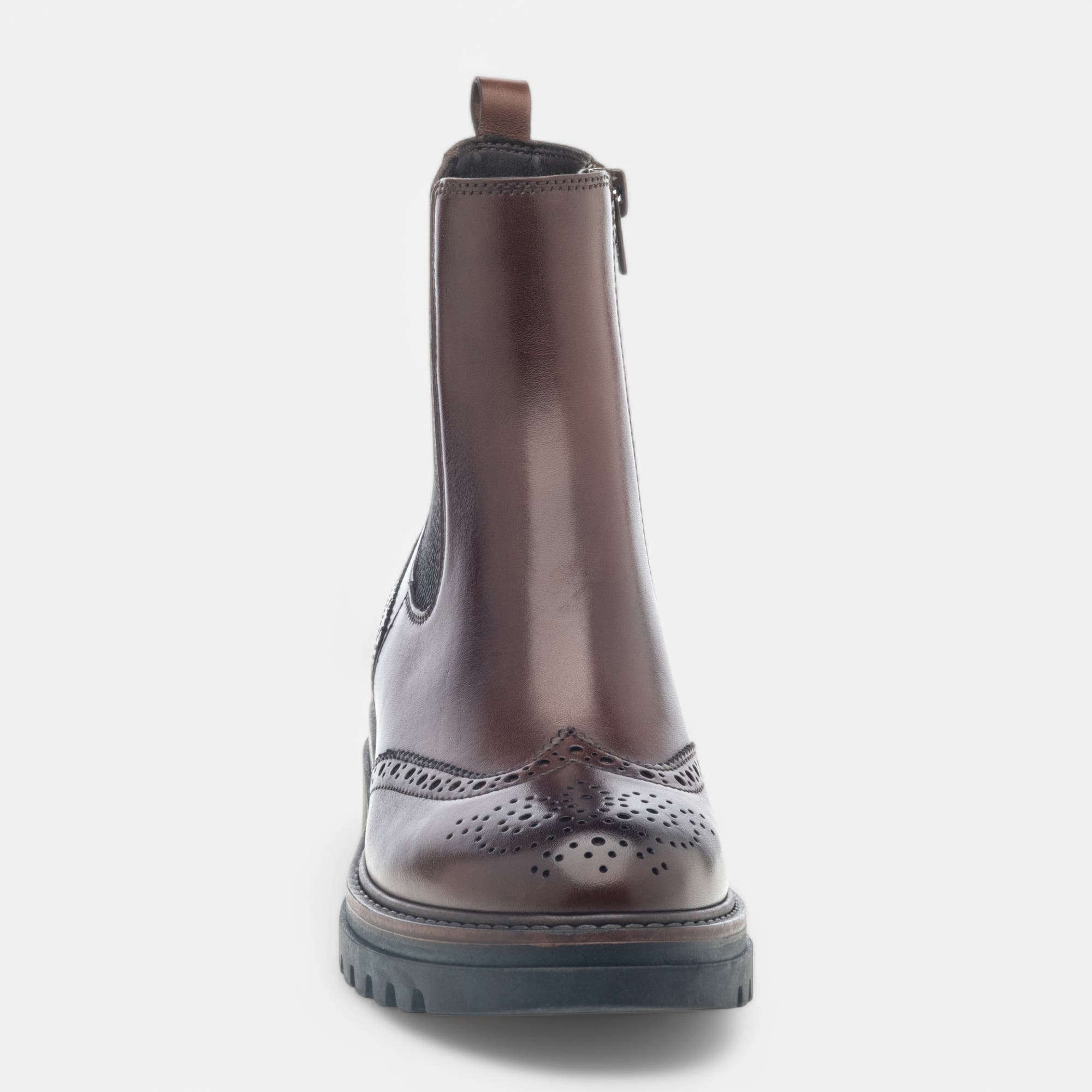 Boots chelsea Femme en cuir marron
