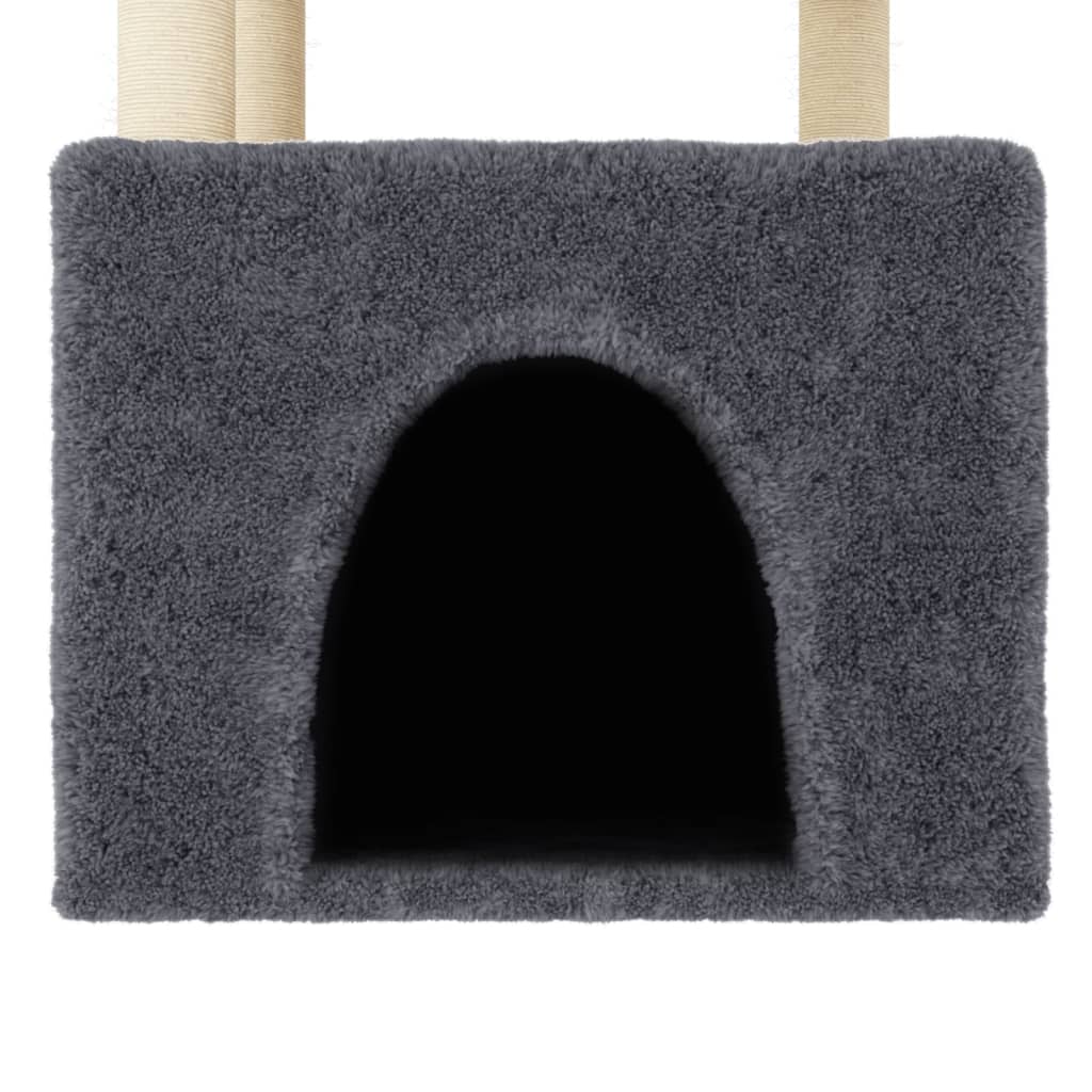 Arranhador para gatos vidaXL com hastes de sisal cinza escuro, 109,5 cm