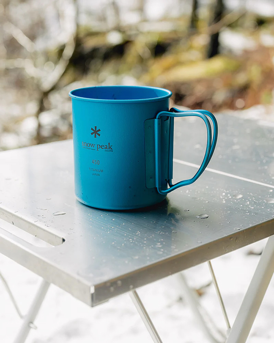 Snow Peak Single Wall Mug 450 Blue Titanium