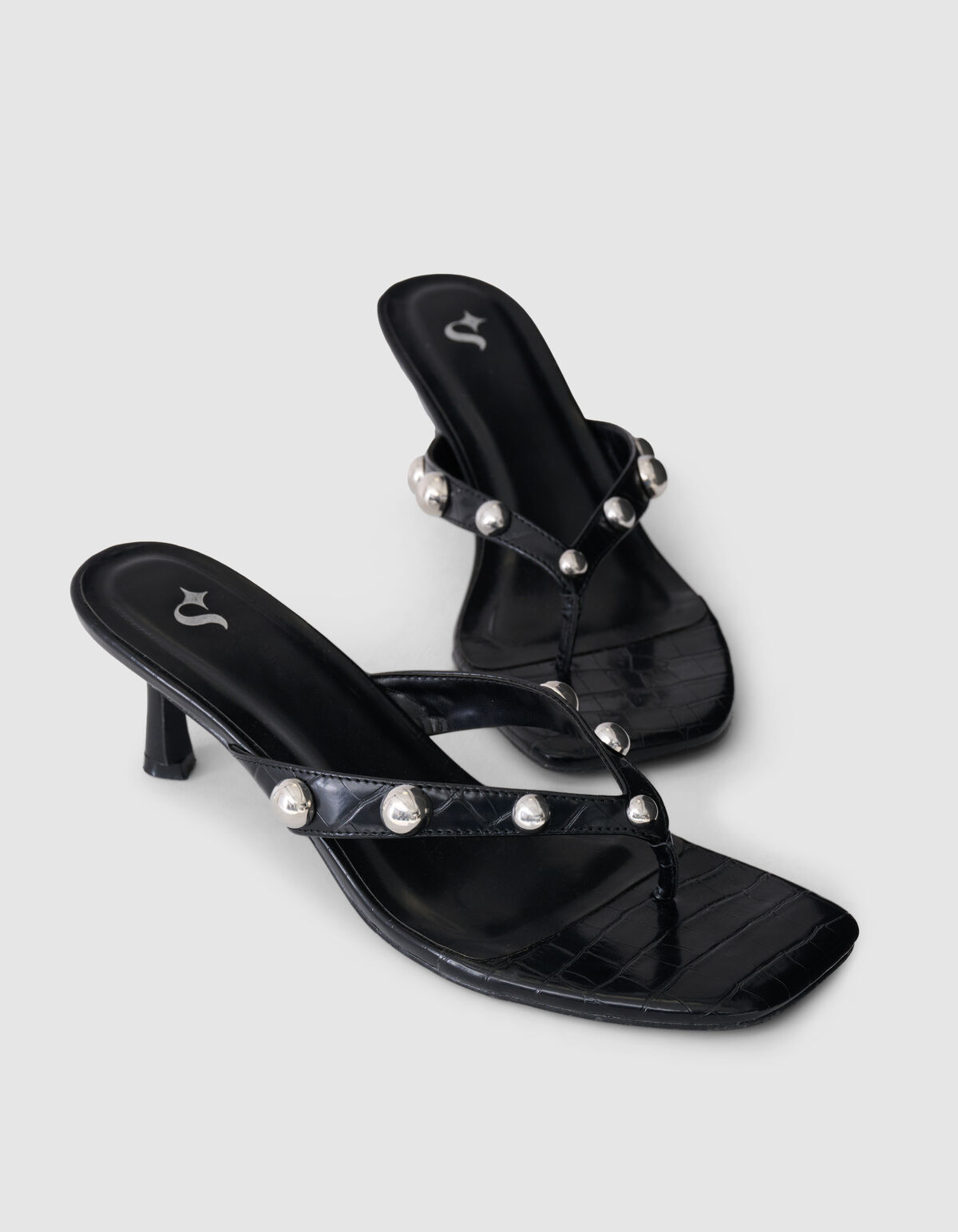 Studs Slipper Hakken Zwart