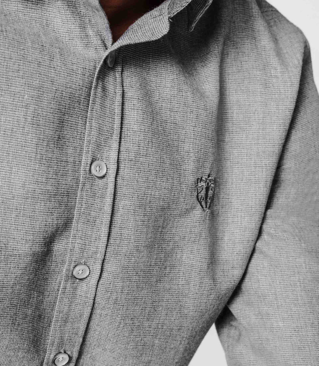 Chemise casual coton gris