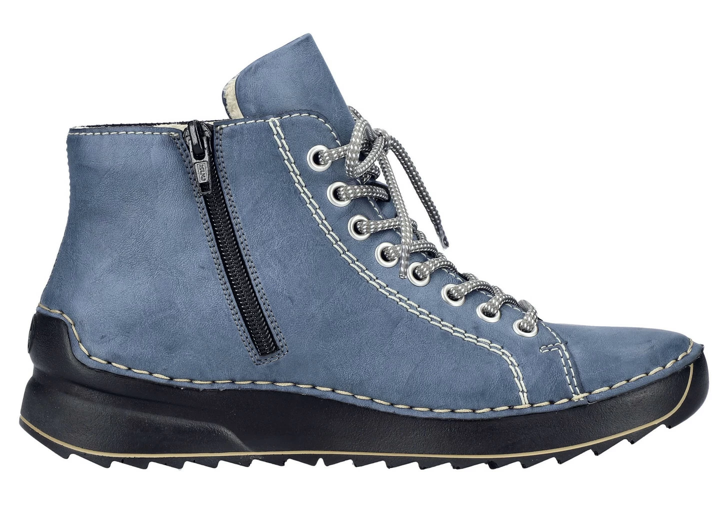 Rieker Schnür-Bootie mit Knitter-Optik