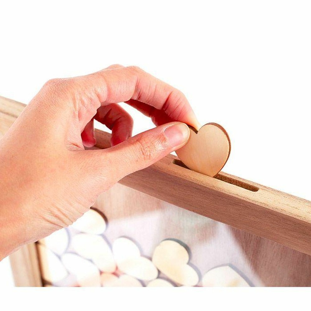 2 cadres en bois personnalisables 30 x 42 cm - 100 messages coeurs