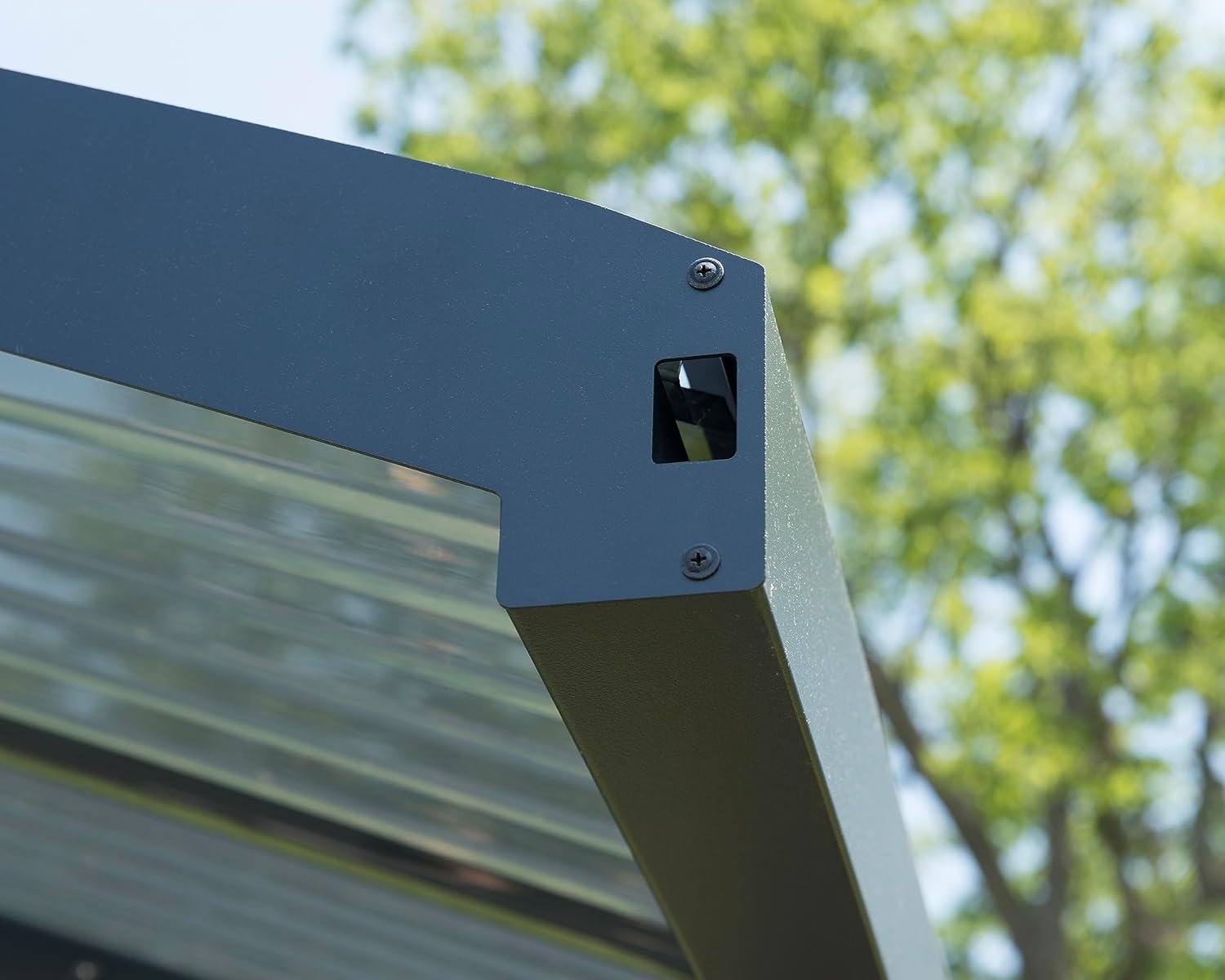Canopia by Palram Carport Bausatz Arizona Wave 495 x 289cm Einzelcarport Polycarbonat in Anthrazit für PKW aus rostfreiem Aluminium