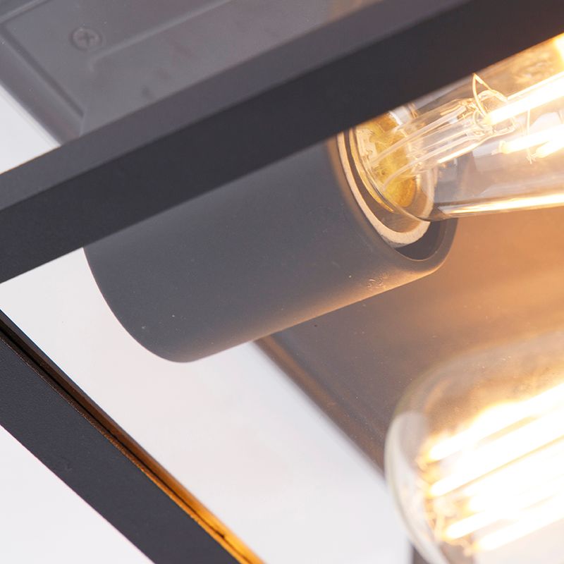 Industriële plafondlamp zwart IP44 2-lichts - Charlois